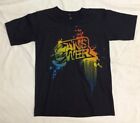 014120 Answer Apparel Shirt Black With Splash Paint Colors Youth Small