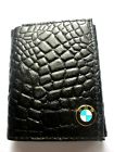 0233 Fiza Of Italy Bmw Mens Faux Black Leather Alligator Trifold