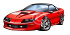 0586 Gildan Muscle Car Ss Replica Cartoon Tshirt Camaro Automotive Art