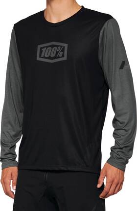 40019-00001 100% Airmatic Long-sleeve Jersey - Black Medium