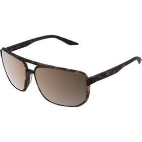 61043-089-49 100% Konnor Aviator Sunglasses Square Havana - Bronze Polarized Closeout