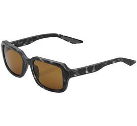 61044-702-01 100 Percent 100% Rideley Sunglasses Matte Black Havana With Bronze Lens