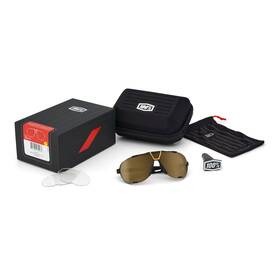 61046-258-01 100 Percent 100% Westcraft Sunglasses Soft Tact Black - Gold Mirror