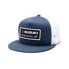 22-86404 Factory Effex Suzuki Snap Back Trucker Hat Cap Navy White