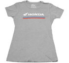 22-87344 Factory Effex Apparel Womens Honda Stripes Tee Heather Grey