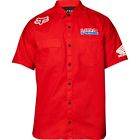 22575-fox18-rp-hrc-flex-workshirt Fox Racing Redplate Hrc Honda Flexair Mens Motocross Button Up