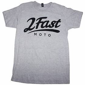 2613-702 2fastmoto 2fm Logo Unisex Motorcycle Tee Shirt - Gray/black Medium