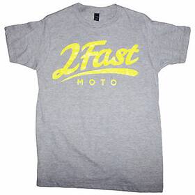 2613-725 2fastmoto 2fm Logo Unisex Motorcycle Sport Street Tee Shirt - Gray/yellow 2xl