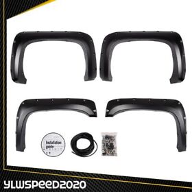 V-02rsa4508abk 4x Pocket Fender Flares Fit For 2007-13 Chevy Silverado 1500/2500/3500hd Pickup