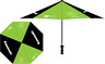 81-103-1 Dcor Visuals Dfootcor Umbrella Kawasaki Green Black