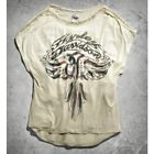 96265-15vw Harley Davidson Womens Eagle Dip Dye With Crochet Trim Shirt