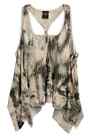 96380-16vw-000l Womens Crackle Print Flowing Hemline Tank Top New