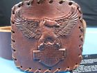 97669-16vm Harley Davidson Mens Vintage Distressed Eagle Brown Leather Belt