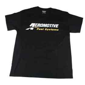 91015 Aeromotive Classic T-shirt With Logo Front And Back Black Mediu