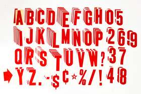 Xk004-12 Aftermarket 6.25 Inch Red Vinyl Letter/number Kit