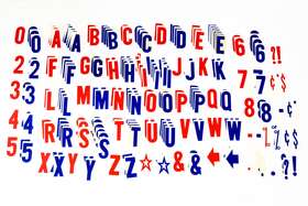 Xk004-13 Aftermarket 4.25 Inch Red Blue Vinyl Letter/number Kit