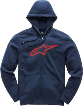 1038530527030l Alpinestars Ageless Ii Fleece Zip-front Hoody Navy/red Large Blue