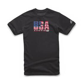 1211-72012-1093-xxl Alpinestars Circuits Tee Black 2xl Racing Flags Graphic Short Sleeve Shirt