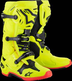 2010020-533-13 Alpinestars Tech 10 Boots Ylw Fluo/blk/red Fluo Sz 13