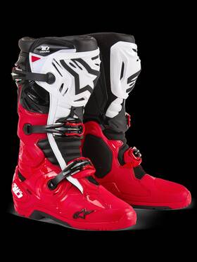 2010025-3016-10 Alpinestars Tech 10 Enduro Boots Bright Red/black/white