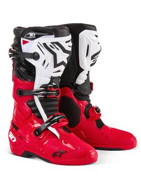 2010025-3016-12 Alpinestars Tech 10 Enduro Motorcycle Boots Size 12 - Red/black/white