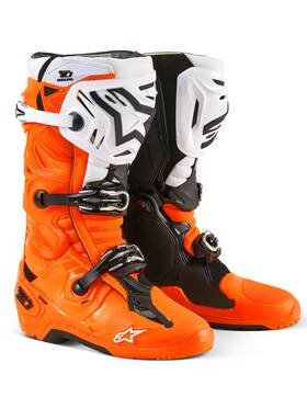 2010025-4512-13 Alpinestars Tech 10 Enduro Boots Orange Fluo/black/white Size 13
