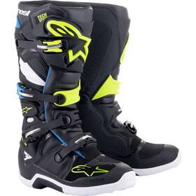 2012014-1795-6 Alpinestars Tech 7 Boots - Black/enamel Blue/flo Yellow Size 6