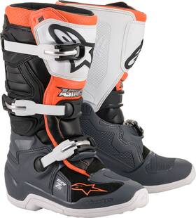 2015017-1124-4 Alpinestars Tech 7s Youth Boots 4 Black/gray/white/orange Fluorescent