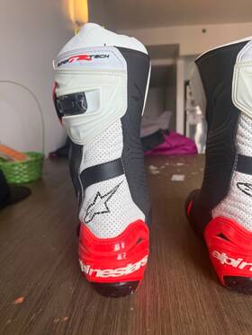 2220121-124-43 Alpinestars Supertech R Vented Boots Us 9 / Eu 44 Black/orange/white