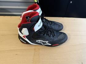 2510319123-11.5 Alpinestars Faster 3 Rideknit Riding Shoes Black Red White 11