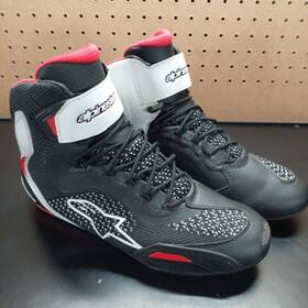 2510319123-12.5 Alpinestars Faster 3 Rideknit Shoes Black White Red Size 9