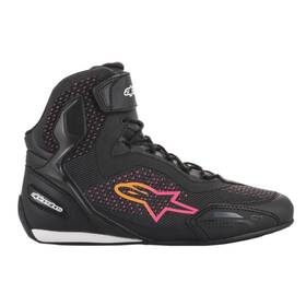 251052014396.5 Alpinestars Stella Faster-3 Rideknit Shoes - Black/yellow/pink Us 6.5