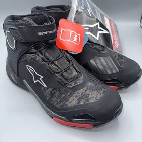 261182099310.00 Alpinestars Cr-x Drystar Riding Shoes Black Camo/red Size 8