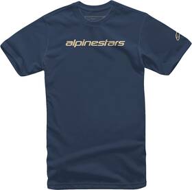 3030-23200 Alpinestars Mens Linear Wordmark T-shirt - Navy/stone Xl 3030-23200-used