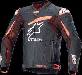 3100324-1321-52 Alpinestars Gp Plus R V4 Rideknit Leather Jacket - Black/red Fluo/white Us