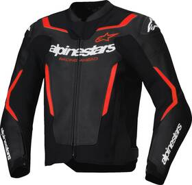 3100326-1030-54 Alpinestars Gp Force V2 Airflow Leather Jacket - Black/red Fluo Us 44 / Eu 54