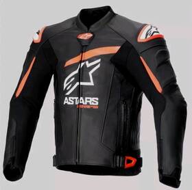 3100624-1321-56 Alpinestars Gp Plus R V4 Airflow Leather Jacket - Black/fluo Red/white 42