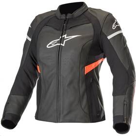 3112019-1030-42 Alpinestars Stella Kira Womens Leather Jacket 42 Black/fluo Red