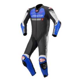 3150120-1727-58 Alpinestars Missile Ignition Leather Suit - Black/blue/white Size 42