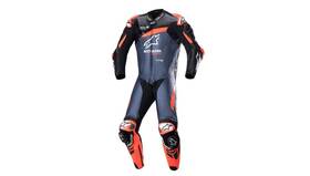 Alpinestars 3150523135750 Gp Plus V4 Leather Suit 40 Black/red Fluo/dark Blue