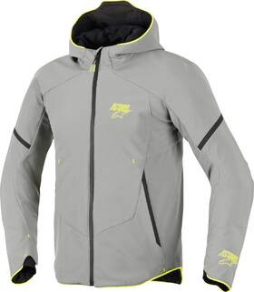 3200226-9116-l Alpinestars For Aeroshell Waterproof Jacket - Mid Gray/yellow Fluo Large