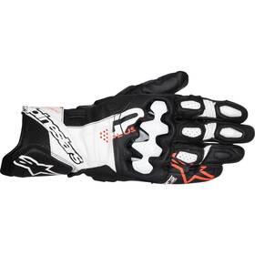 35508251304-xxl Alpinestars Gp Plus R V3 Leather Gloves - Black/white/fluo Red 2xl