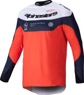 3760125-7162-xl Alpinestars Pro Dura Jersey Navy/hot Orange/white For Xl