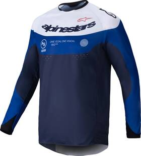 3760125-7174-xxl Alpinestars Pro Dura Jersey Navy/bright Blue/white 2x