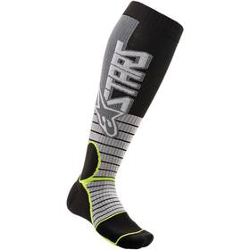 4701520-905-sm Alpinestars Mx Pro Socks Medium Gray/yellow