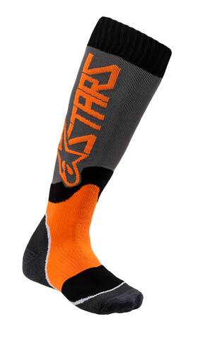 4701920-9040-s Alpinestars Mx Plus-2 Socks Small Gray/orange