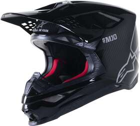 8300323-1188-l Alpinestars S-m10 Solid Helmet Lg Black Glossy/carbon
