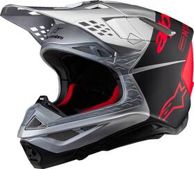 8301023-1954-xs Alpinestars Supertech M10 Helmet - Flood Mips Gloss Silver/black/orange
