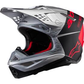 8301023-1954-xxl Alpinestars Supertech M10 Helmet - Flood Silver/black/orange Fluo 2xl