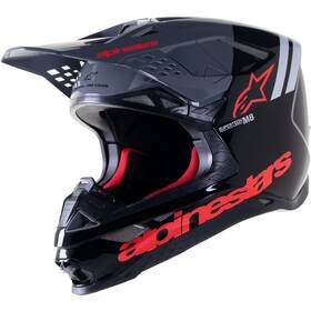 8301523-1397-lg Alpinestars Supertech M8 Helmet - Radium 2 Black/neon Red Gl Large